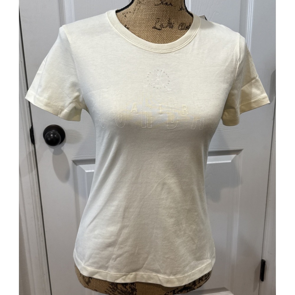 Nike Jordan T-Shirt Women Small Ivory Brand New Slim Fit HF4542-113 Graphic